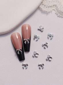 10 piezas Mini decoraciones para arte de uñas con diseño de lazo, accesorios para uñas - Multicolor - Ver 5