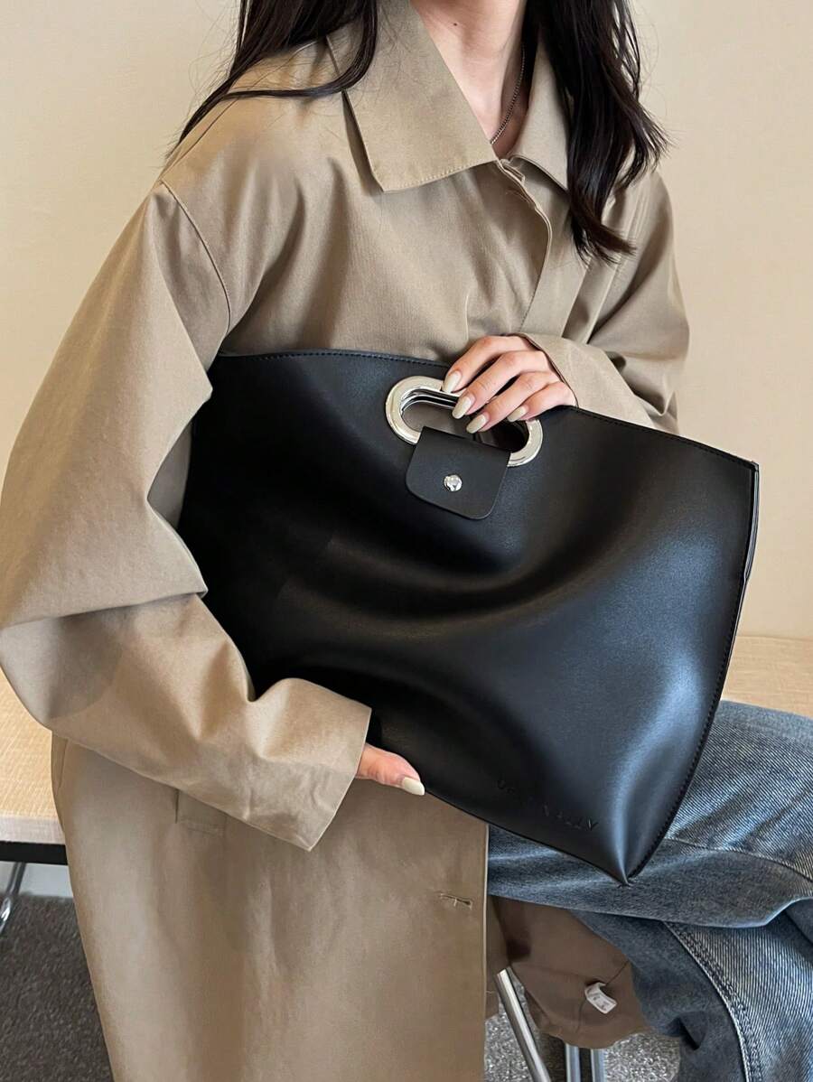 大容量复古手拿包公文包手提包（带小包），派对包非常适合派对婚礼舞会晚宴/宴会搭配节日派对礼服晚礼服和亮片礼服 - 黑色 - 查看 1