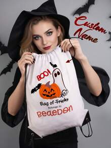 1 pieza Bolsa personalizada de Halloween y bolsas personalizadas para trick or treat, perfectas para llevar todos tus dulces de Halloween! Bolsa de transporte con diseño de fantasmas con nombre personalizado, bolsa de dulces de Halloween personalizada. Regalo de aniversario, regalo de San Valentín, regalo de cumpleaños, regalo para la mejor amiga, regalo para mamá, regalo para novia, regalo para ella, regalo para esposa, regalo de Navidad, regalos del Día de Halloween, regalos de Acción de Gracias, Feliz Día de Halloween