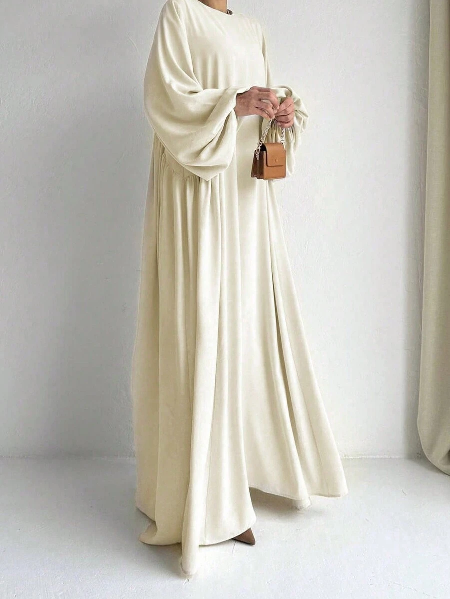 Women's Arabian Long Sleeve Modest Dress - White - View 1