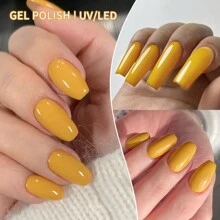 XEIJAYI 1pc 10Ml Long-Lasting Eggshell Glue Gel Nail Polish UV/LED Soak Off Gel Nail Polish For Nail Art DIY Salon Home Holiday Gift For Women - 黃色 - 查看 3