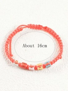 Customized Colorful Handmade Braided Letter Beads Bracelet, Can Be Customized With Names, Slogans, Dates, Suitable For Birthday, Valentine's Day, Anniversary Celebration, Gift For Parents, Girlfriend, Boyfriend, Friends