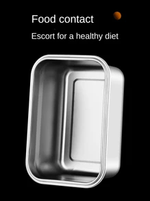 10/8/6/4/3/2/1件套不锈钢便当盒，厨房冰箱储存保鲜剂，学校午餐盒，餐食保鲜盒水果沙拉保鲜食品储存盒户外野餐食品保鲜盒谷物储存盒，防漏餐食准备午餐盒密封保鲜剂，厨房肉类、腌菜、水果和蔬菜保鲜， - 銀色 - 查看 6