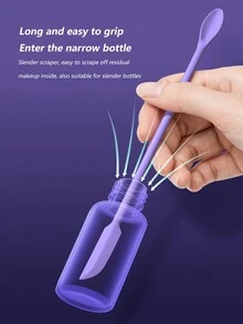 1 chiếc thìa cạo silicon, dụng cụ cạo hai mặt mini để vệ sinh chai đựng kem dưỡng da - Màu tím - Xem 5