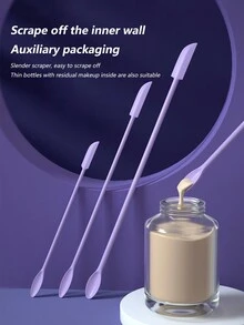 1 chiếc thìa cạo silicon, dụng cụ cạo hai mặt mini để vệ sinh chai đựng kem dưỡng da - Màu tím - Xem 2
