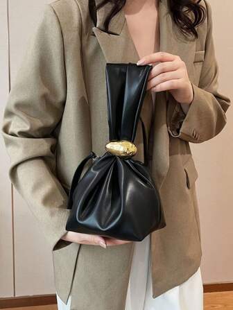 Elegant multifunktionell modeväska, trendig axelväska i lyktaform för damer, chic tygväska för dagligt arbete