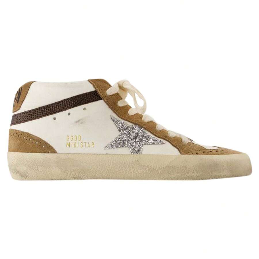 Golden Goose Mid Star Sneakers - Deluxe Brand - Leather - White - White - View 1