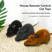 1 套无线遥控电动老鼠毛绒玩具，仿真老鼠逗猫器，防无聊遥控玩具 - 彩色 - 查看 8