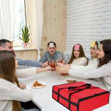 1pc Pizza Delivery Bag, Bento Boxes, Food Insulated Takeout Bags, Grocery Cooler Bags, Handheld Reinforced Cake Delivery Box, Non-Woven And Healthy Insulated Material, Milk Drink Burger Catering Delivery, Commercial Food Warmers, For Teens And Workers, Back To School Supplies For Outdoor Beach Camping Party Travel Bag - Multicolor - View 6