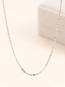 1pc S925 Sterling Silver Fine Chain Necklace, Multiple Styles Simple Elegant Clavicle Chain Neckwear, Christmas Gift
