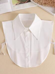 1 件女士大翻领雪纺假领，白色配饰女士 - 白色 - 查看 2