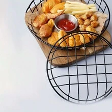 1pc Stainless Steel Mini Deep Fry Basket + 100pcs Oil Absorbing Paper, Great For Cooking French Fries And Storing Kitchen Supplies - Multicolor - View 7