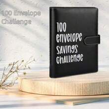 100 de plicuri de economisire provocare legătură, 1 bucată de raportare buget, carte de provocare de economisire a banilor, caiet de provocare de economisire, organizator de bani, carte de planificare bugetară pentru cel mai bun buget - Negru - Vizualizare 7