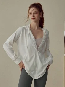 Summer Workout Women's High-End Yoga Shirt, Jogging Top, Fitness Jacket, Sun Protection Outwear For Running