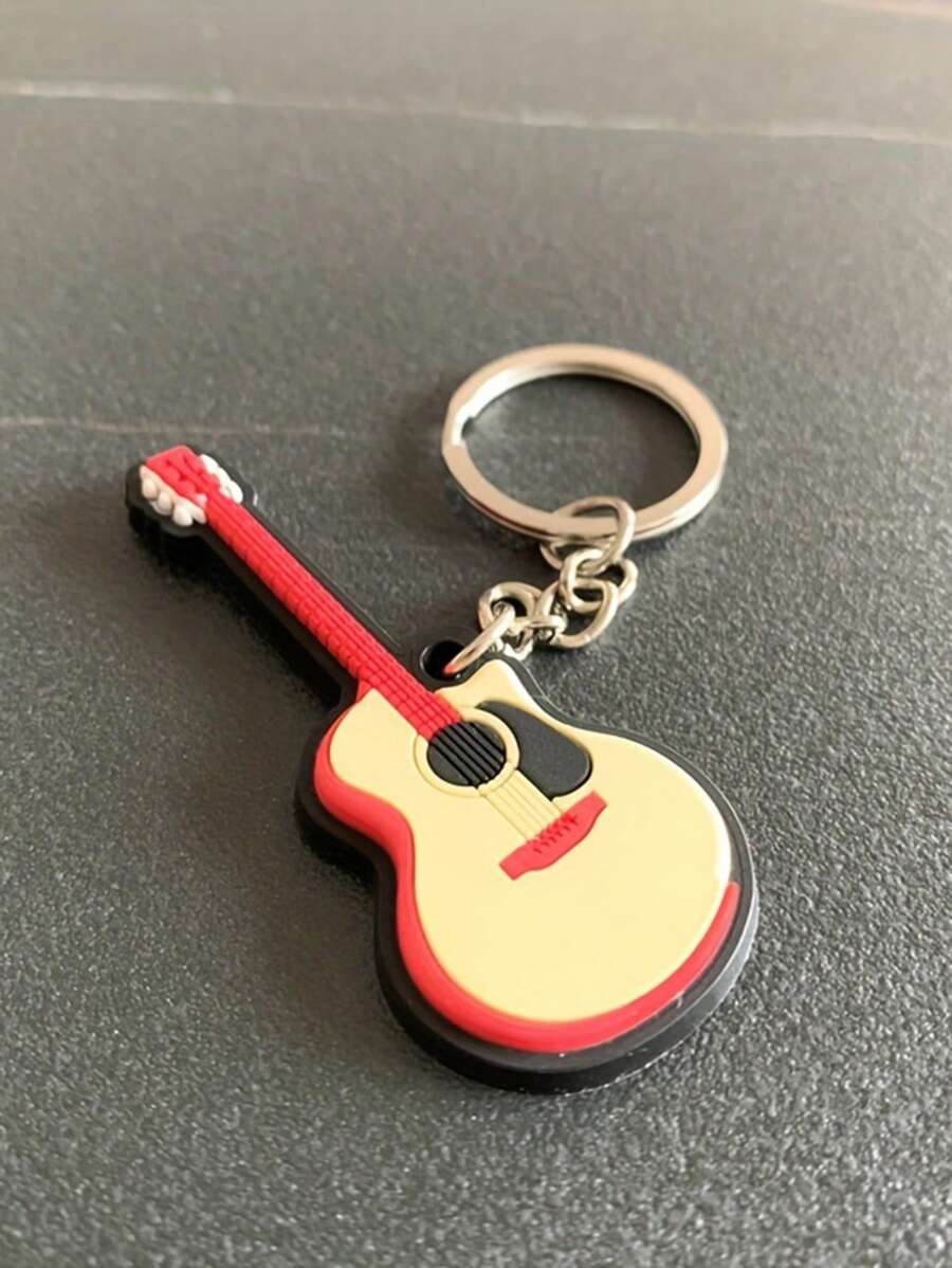 1pc Creative Mini Musical Instrument Keychain For Men, Cute Silicone ...