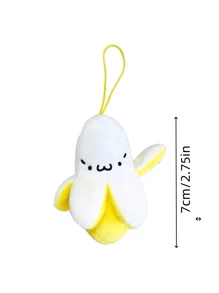 可爱剥皮香蕉毛绒公仔、钥匙扣包包挂件、逼真水果创意礼物 - 彩色 - 查看 5