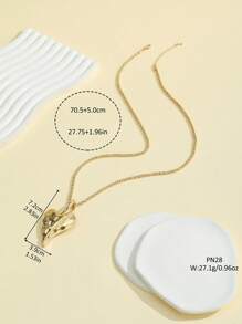 1入鋅合金8字形長項鍊,可調長度,沙金電鍍