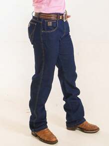 Men's Jeans, Traditional Country Style - Teal Blue - View 2