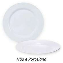 28 CM WHITE FLAT PLATE IN MELAMINE / PLASTIC - trắng - Xem 6