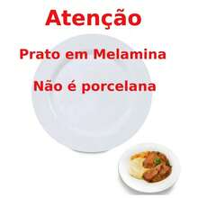 28 CM WHITE FLAT PLATE IN MELAMINE / PLASTIC - trắng - Xem 3