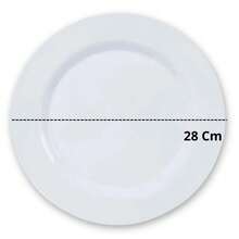 28 CM WHITE FLAT PLATE IN MELAMINE / PLASTIC - trắng - Xem 5