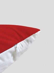 1 件圣诞短语印花抱枕套 - 紅白色 - 查看 4