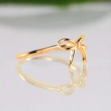 1pc Fashionable Minimalist Bow Accent Ring For Women, Daily Wear, Birthday, Party Jewelry Valentines