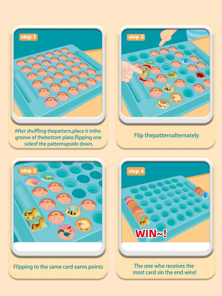 Puzzle Flip Toys, Match And Flip Chess Game, 2Player Competitive