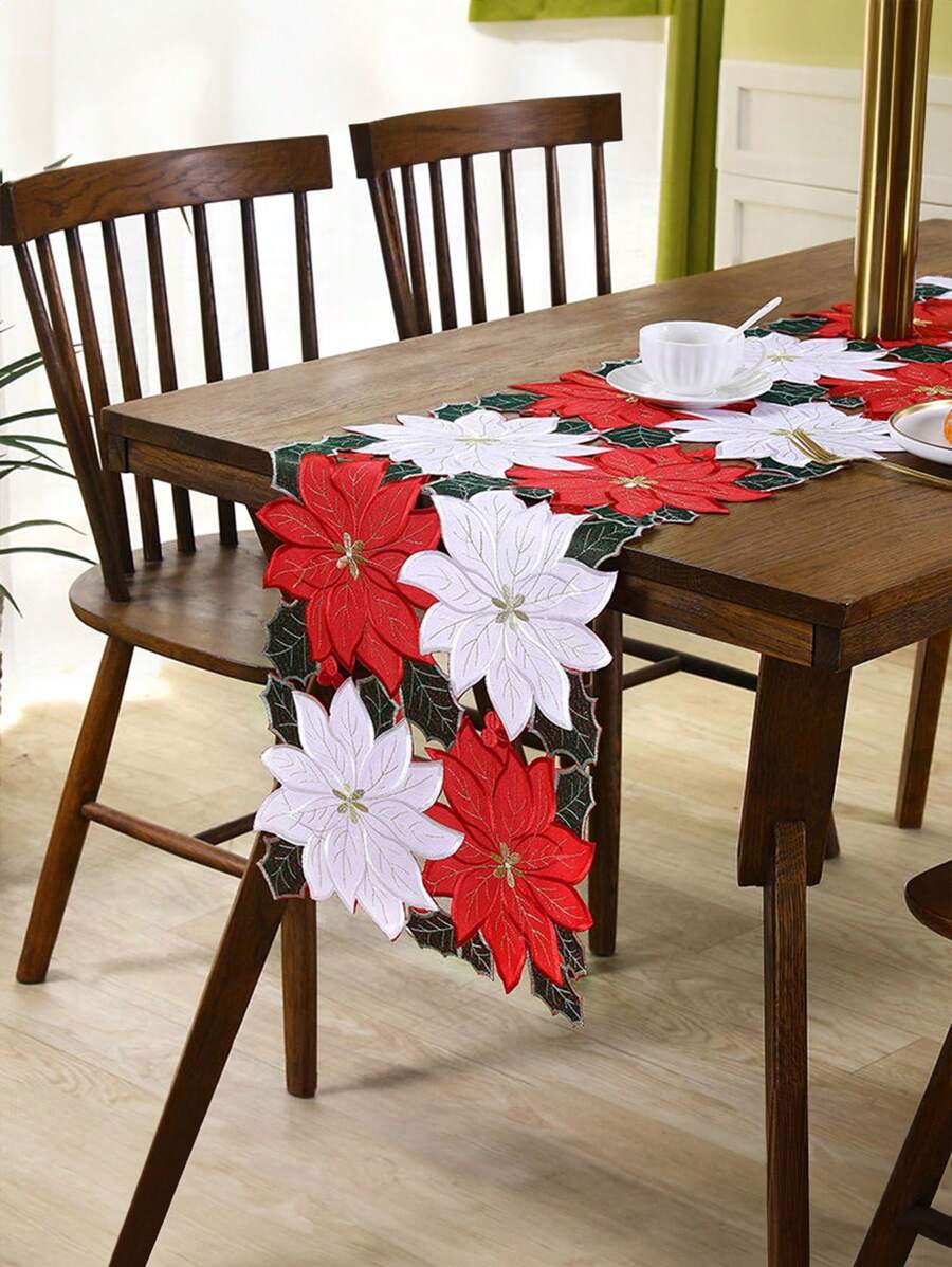 1 pieza Mantilla bordada con diseño hueco para decoración de mesa de cocina y comedor del hogar, aislante del calor, anticorrosión y antiarañazos para regalo de fiesta de boda, cumpleaños o navidad - Multicolor - Ver 1