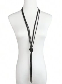 MARLIWOO 1 件新款时尚奢华设计流苏长项链，适合女士 - 彩色 - 查看 3