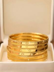 1件装奢华经典四叶草手链，优雅女士珠宝礼品，不含礼盒 - 四葉草手鐲 - 查看 3