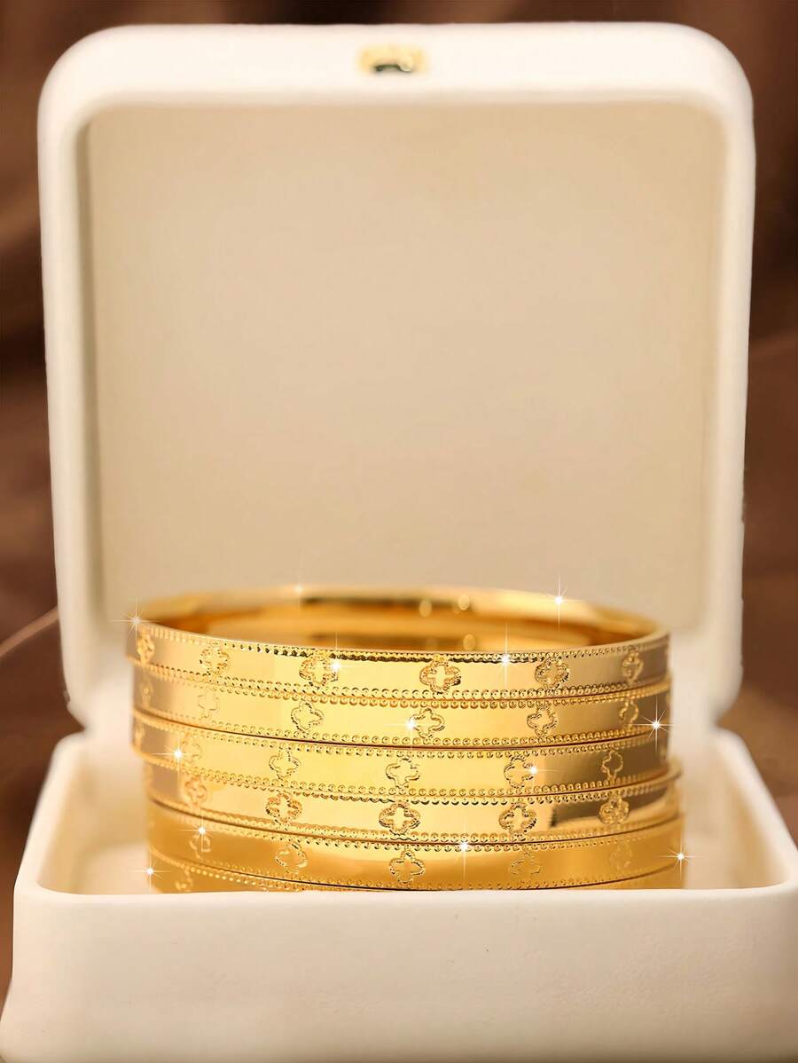 1件装奢华经典四叶草手链，优雅女士珠宝礼品，不含礼盒 - 四葉草手鐲 - 查看 1