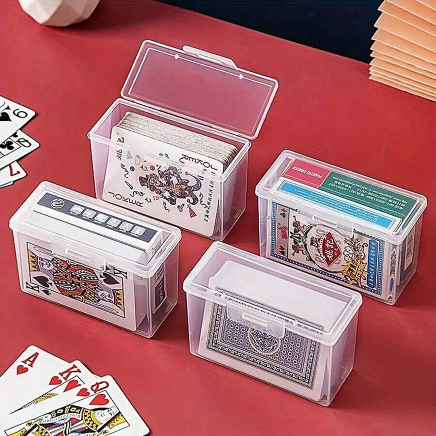1pc Stackable Transparent Storage Boxes - Durable Rectangular Containers With Secure Lids For Beads, Game Pieces, Business Cards & Crafts Accessories - Clear, Multipurpose Organization Solutions - Clear - View 1