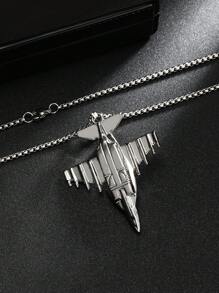 1pc Retro Airplane Pendant Necklace, Popular European And American Style Unisex Stainless Steel Military Fighter Jet Necklace, Hiphop Jewelry For Daily Wear, Family Holiday Birthday Gift - New Necklace - View 8
