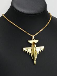 1pc Retro Airplane Pendant Necklace, Popular European And American Style Unisex Stainless Steel Military Fighter Jet Necklace, Hiphop Jewelry For Daily Wear, Family Holiday Birthday Gift - New Necklace - View 4