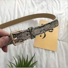 1 件女士多色豹纹方形扣蛇皮腰带，款式简约时尚，适合日常穿着和牛仔裤装饰，INS 风格女士腰带万圣节夏季、学校秋季、秋季、万圣节 - 彩色 - 查看 12