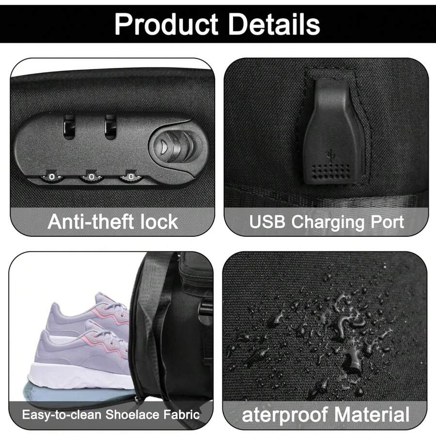 Gym Bag For Men And Women, 40L Waterproof Sports Travel Duffel Bag With