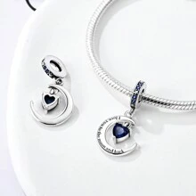 1pc Elegant Mysterious Starry Sky & Moon Love Lucky 777 Pendant, Suitable For Handmade Bracelets, Necklaces, Beads, DIY Jewelry Making, Birthday Anniversary Jewelry Gift For Women, Girls, Lovers - Silver - View 6