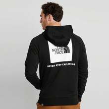 The North Face Mens Reglan Red Box Hoodie Overhead Hooded Sweatshirt - Black - View 2