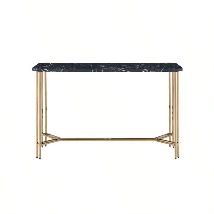 Daxton - Faux Marble Top Sofa Table - Black - 黑色+木色如圖 - 查看 1