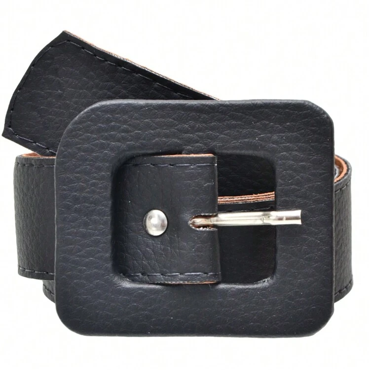 Women's Belt Square Buckle Maria Women's Fashion 1.10 Casual Fashion - 黑色 - 查看 2