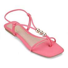 Women's Delicate Flat Sandal, Polka Dots, Trendy, Luxurious, Soft, Comfortable Flat Sandal - Pitaya - Xem 1