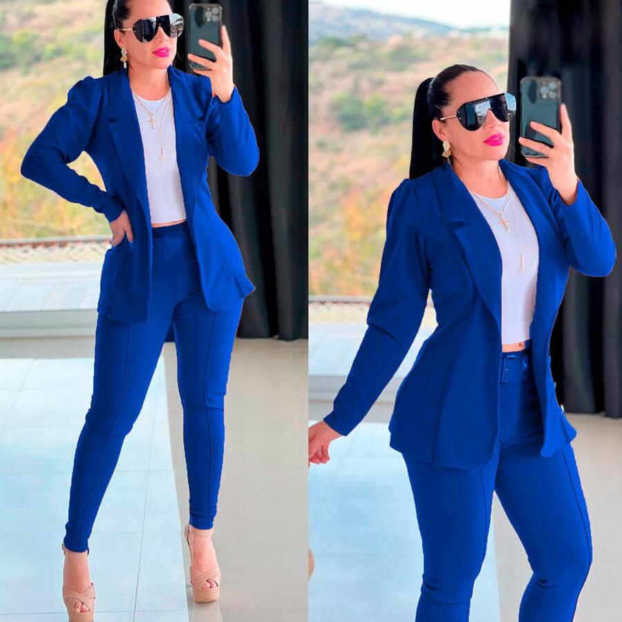 Women Two-Piece Outfits - Biru - View 1