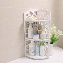 One Corner Storage Shelf, Bathroom Toiletries Storage Shelf, Bedroom Desk Magazine And Book Storage Shelf, Daily Necessities, Cosmetics Storage Shelf, Home Storage Storage, Kitchen Bathroom Bedroom Supplies (2/3 Floor, Triangle) Bathroom Decor Summer