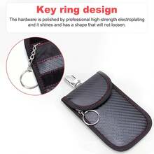Pouch For Car Keys Signal Blocker Pouch & Faraday Bags For Key Fob, RFID Blocker Bag For Car Security, Car Accessories, Anti-Theft Remote Entry Keyless Fobs Protection Rear View Mirror Sticker, - 1 - 查看 4