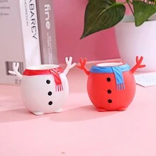 圣诞老人挤压压力杯 - 创意压力缓解玩具，有趣的圣诞老人挤压杯，可减压，非常适合办公室和家庭使用，是放松身心的理想节日礼物 - 彩色 - 查看 7