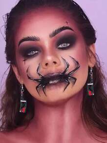 Xiacheng 1 对万圣节血腥刀耳环，男女皆宜，亚克力吊坠尖叫哥特式低过敏性珠宝礼物，女士趣味朋克独特角色扮演派对服装装饰配饰 - 經典色 - 查看 10