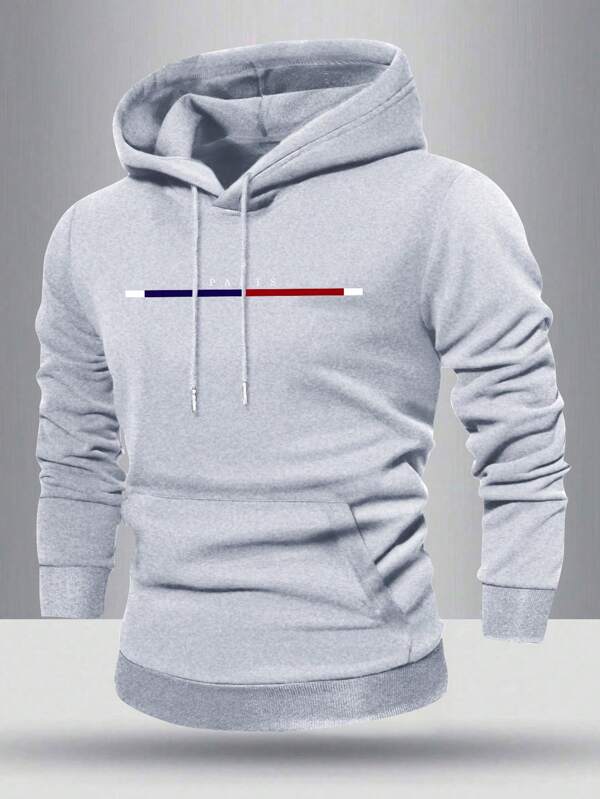 Men's Lightweight Regular Fit Long Sleeve Hoodie With Pocket, Personalized Graphic & Letter Print, Casual Sporty Outerwear For Spring/Autumn, Suitable As Gift For Husband/Boyfriend, For Street, Commute, Outdoor Activities, Vacation