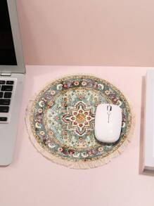 地毯图案流苏鼠标垫，办公腕托，可用作杯垫或餐垫，返校季游戏鼠标垫，桌面配件，办公用品，办公桌配件，鼠标垫，办公桌专用鼠标垫 - 彩色 - 查看 5