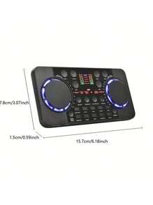 V300 Pro 声卡 蓝牙兼容音频接口混音器 DJ 数字效果降噪控制台 USB 录音唱歌 - 黑色 - 查看 5
